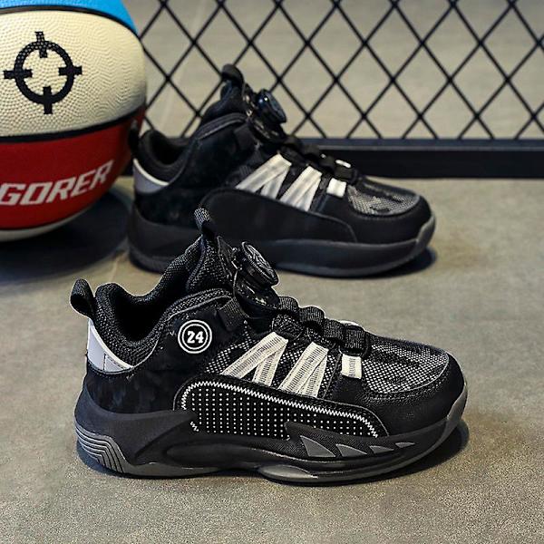 Barn Basketskor Mode Flickor Sneakers Andas Sportskor 3Al813 Black 34
