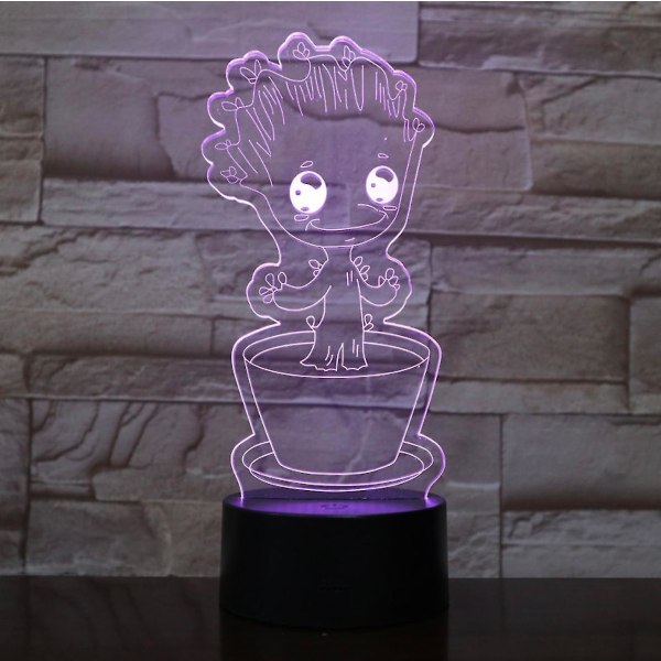 USB 3d Anime Baby Groot Night Light Atmosphere Led Bordslampa