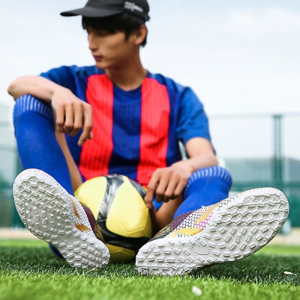 Fotbollsskor för män Spikes Fotbollsskor för ungdomar Stövlar Athletic Sneaker 3C7878-1 White 37