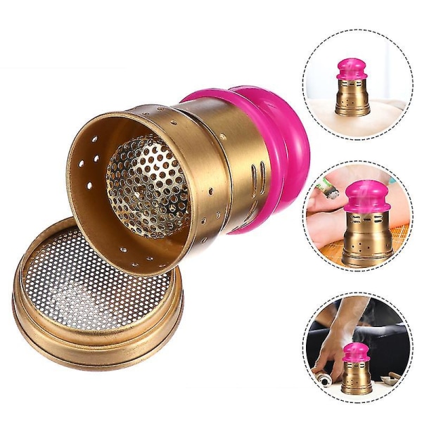 1 set mini koppar Moxibustion Box Justerbar temperaturkontroll Moxa värmetank