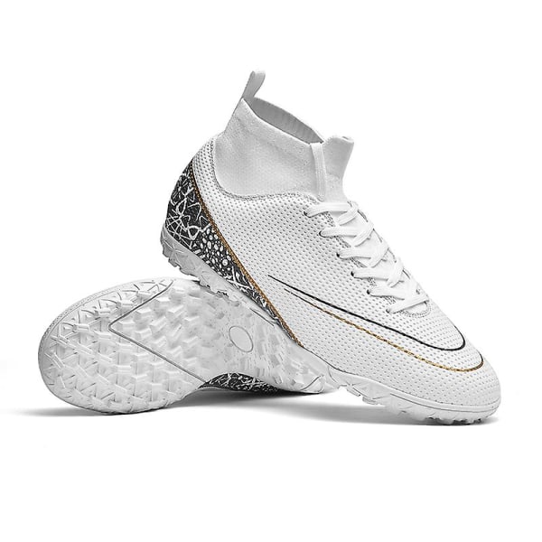 Fotbollsskor för män Halkfria fotbollsskor Klossar Gräs Fotbollssneakers 2L8231-1 WhiteBlack 44