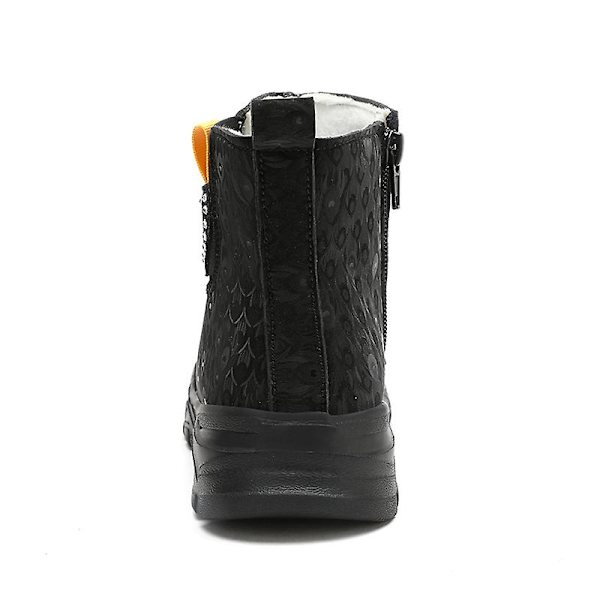 Barn Vinter Snö Boots Varma Ankel Boots Pojkar Flick Anti-Slip Vinterskor E821 Black 30