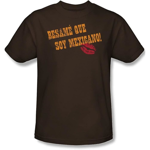 Roliga tröjor Besame Que Soy Mexicano - Herr T-shirt i kaffe S
