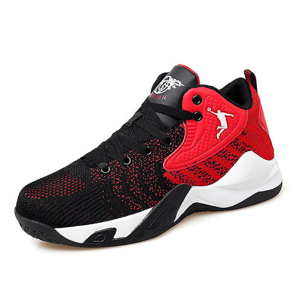 Basketskor för män Lättviktssneakers som andas löptennisskor 3D9109 BlackRed 36