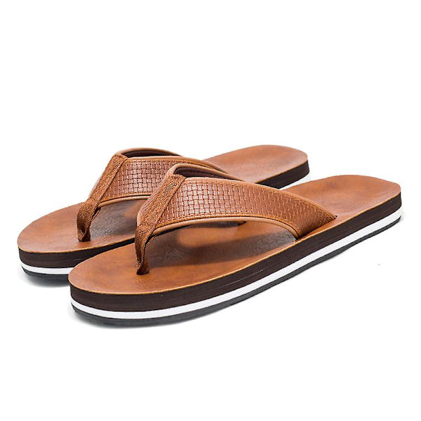 Herrflip-flops stringtrosor Sandaler Komforttofflor för stranden 3C5529 Brown 39