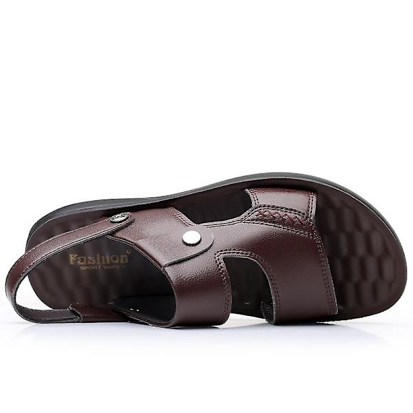 Herrsandaler Mjuka strandskor Surfingsporttofflor Fritidsskor för casual 1808 Brown 40