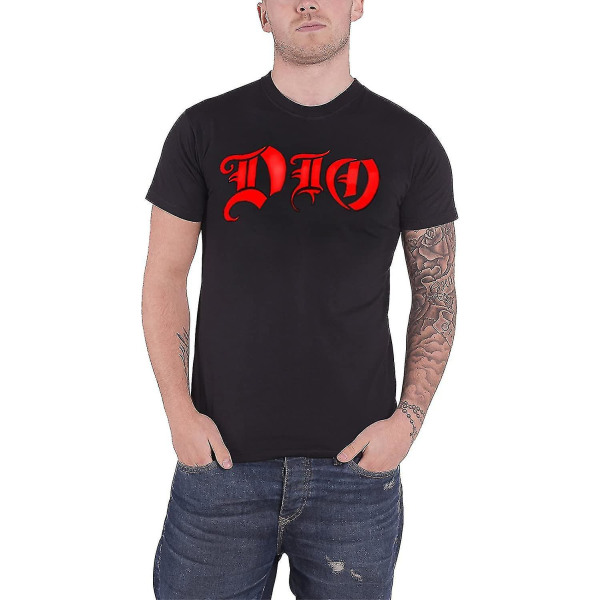 Dio T-shirt Vintage Band Logotyp Ronnie James Official Mens Svart XL