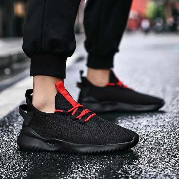 Sneakers för män Löpartennisskor Lättviktsventilerande Sport Athletic 3Cf1003 BlackRed 43