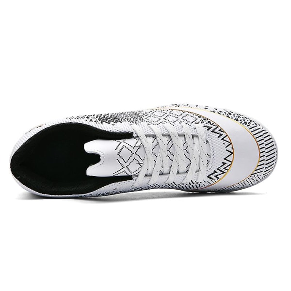 Fotbollsskor för herr, halkfria fotbollsskor, Gräs Fotbollssneakers Yj757 White1 40