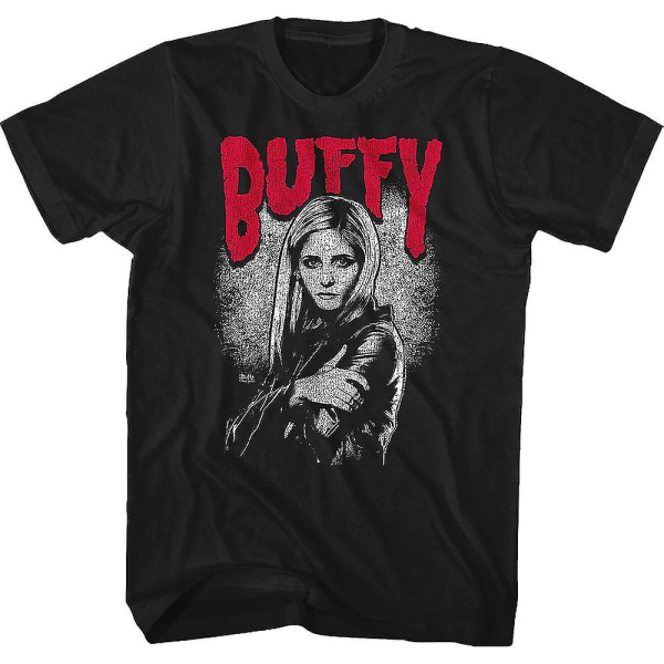 Poserar Buffy The Vampire Slayer T-shirt kläder