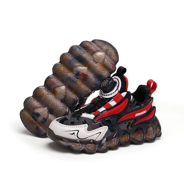 Sneakers för barn Löparskor med vridknapp Mode Pojkar Flickor Sportskor 2L1215 Red 33