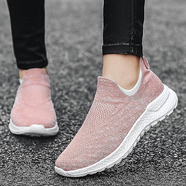 Herr Fly Weaving Sneakers Andas löparskor Mode Sportskor 3Af8026 Pink 44