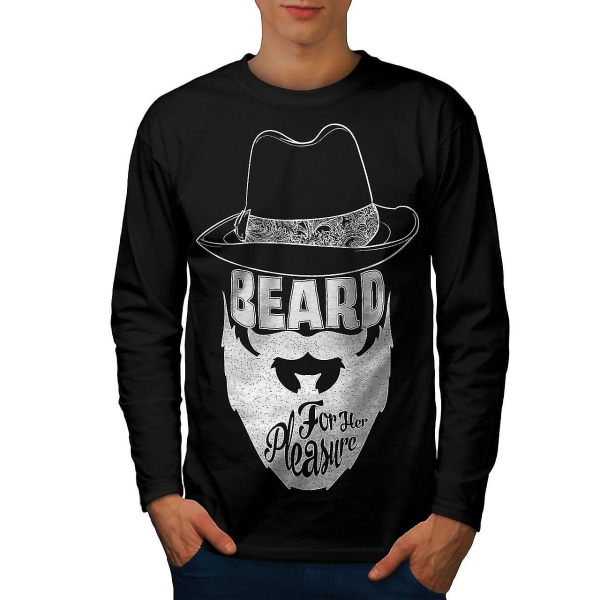 Beard Her Pleasure Men Blacklong Sleeve T-shirt XL