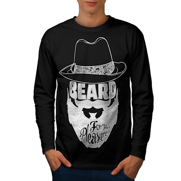 Beard Her Pleasure Men Blacklong Sleeve T-shirt XXL