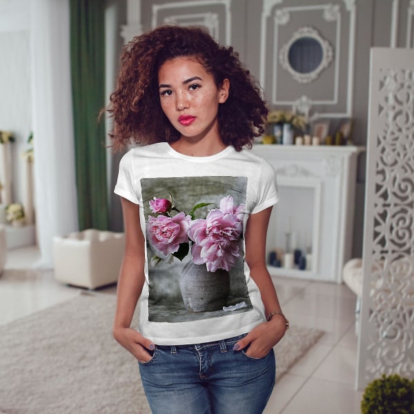 Nature Flower Women Whitet-shirt M