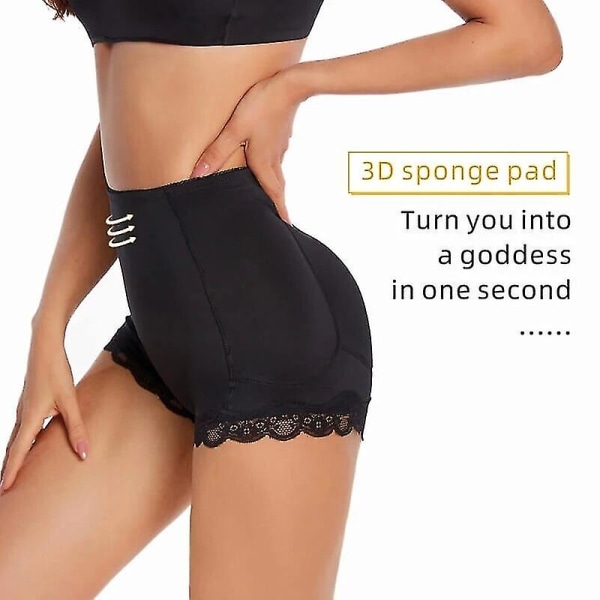 Dam Body Shaper Vadderad Butt Lifter Trosa Butt Hip Enhancer Fake Hip Shapwear Trosor Push Up Trosor Booty Shorts Underkläder,svart L