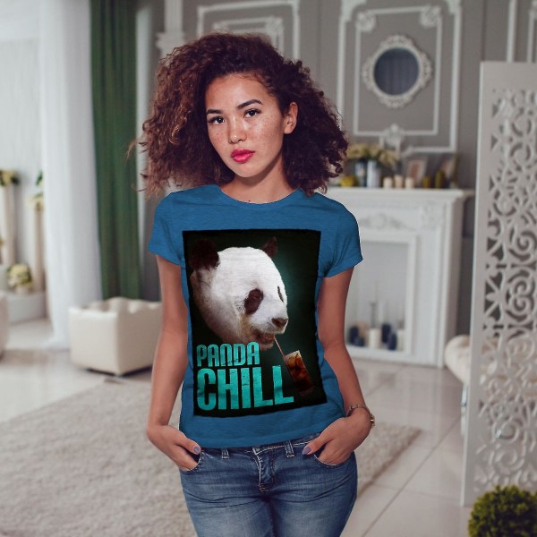 Panda Chill Söt Royal T-shirt för kvinnor S