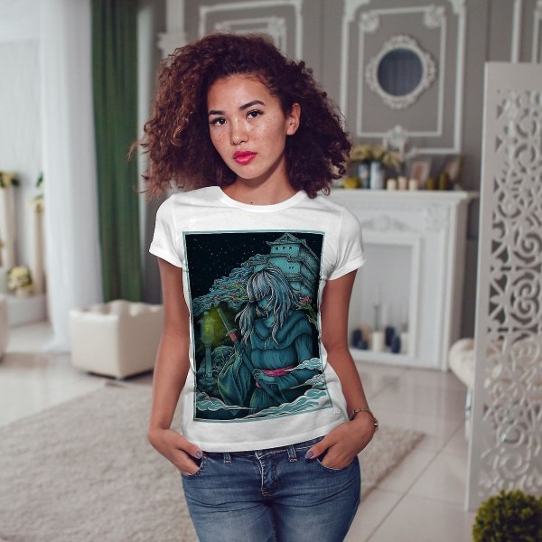 Katana Girl Japan Whitet-shirt för kvinnor S