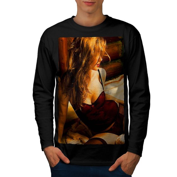 Underkläder Erotisk flicka män långärmad T-shirt L