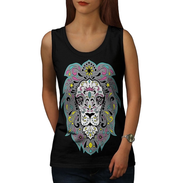 King Jungle Lion Dam Blacktank Top | Wellcoda S