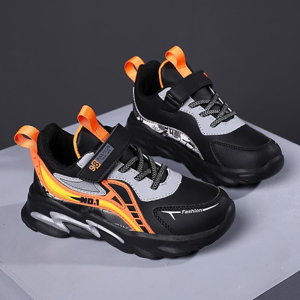 Sneakers för barn Halkfria ventilerande sportlöparskor Fr2023 BlackOrange 36