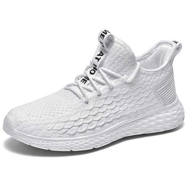 Sneakers för män Löpartennisskor Lättviktsventilerande Sport Athletic 3C6877 White 46