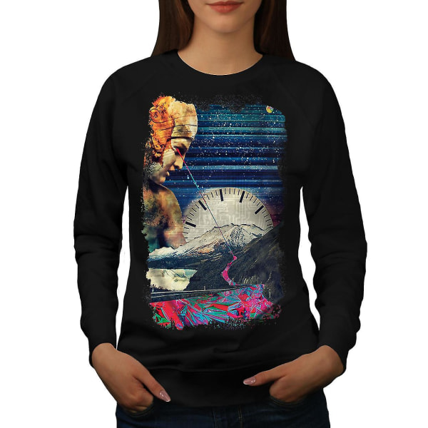 Space Classic Art Women Blacksweatshirt | Wellcoda L
