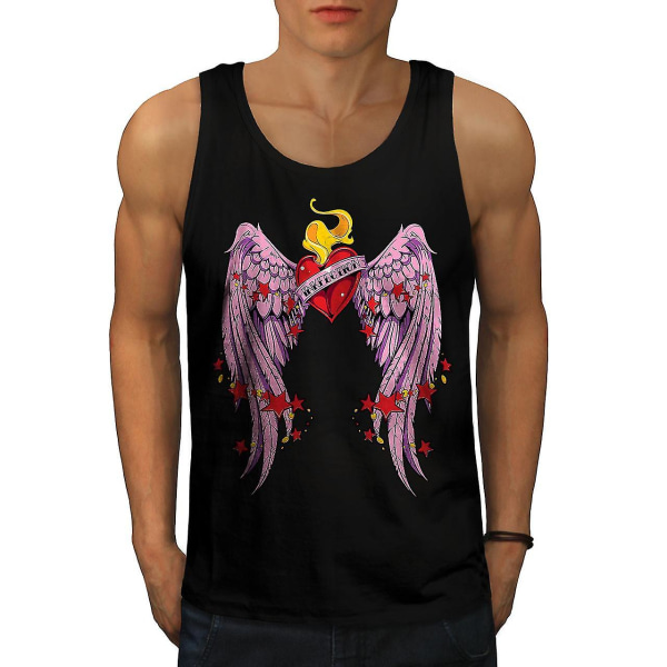 Heart Wing Love Valentine Men Linne XXL