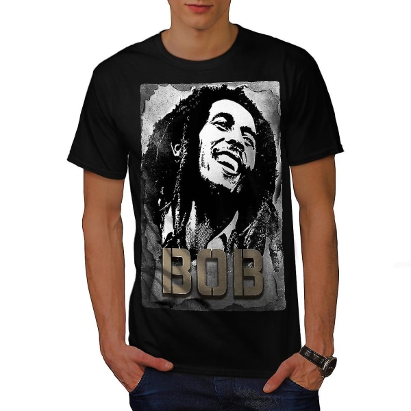 Bob Marley Smiling Men Blackt-shirt M