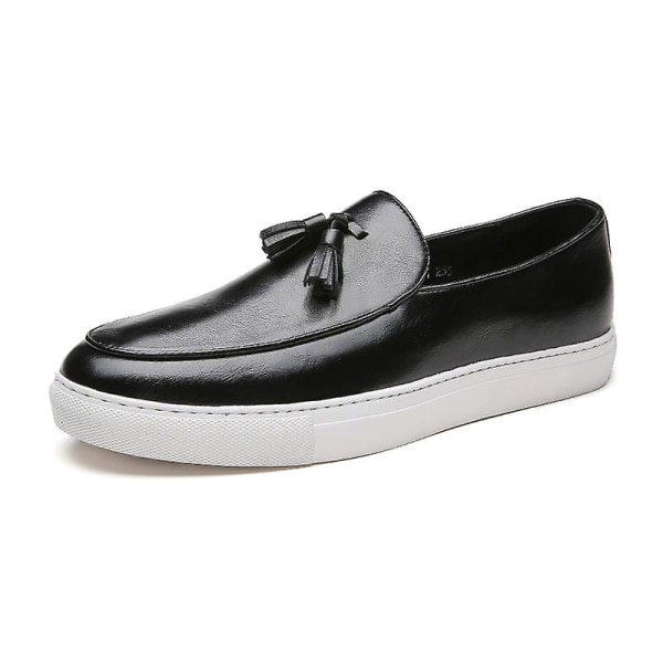 Herr Casual Läderskor Platta skor Fr1800-1 Black 39