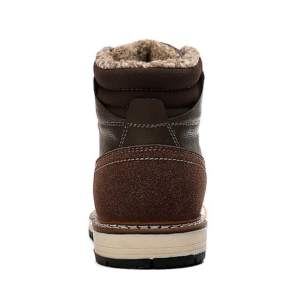 Snöskor för män Läder Plus Velvet Varma Utomhus bomullsskor F9704 Brown 42