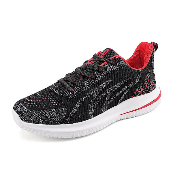 Herr Fly Weaving Sneakers Andas löparskor Mode Sportskor 3A706 BlackRed 41