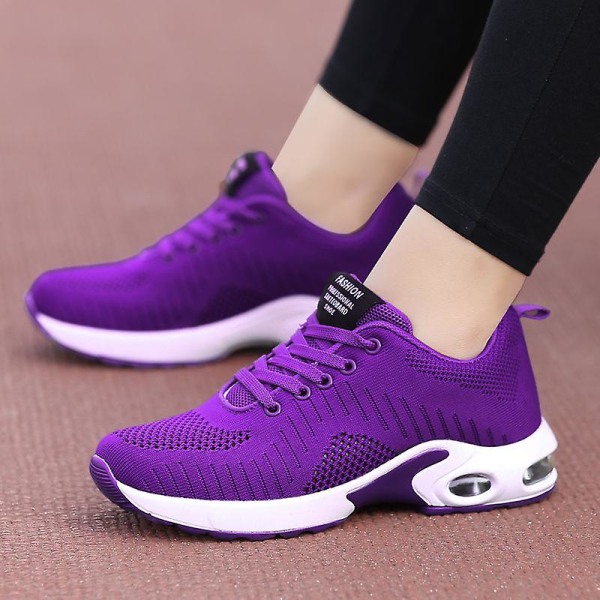 Dam Air Sports löparskor Andas Sneakers för kvinnor 1809 Purple 35