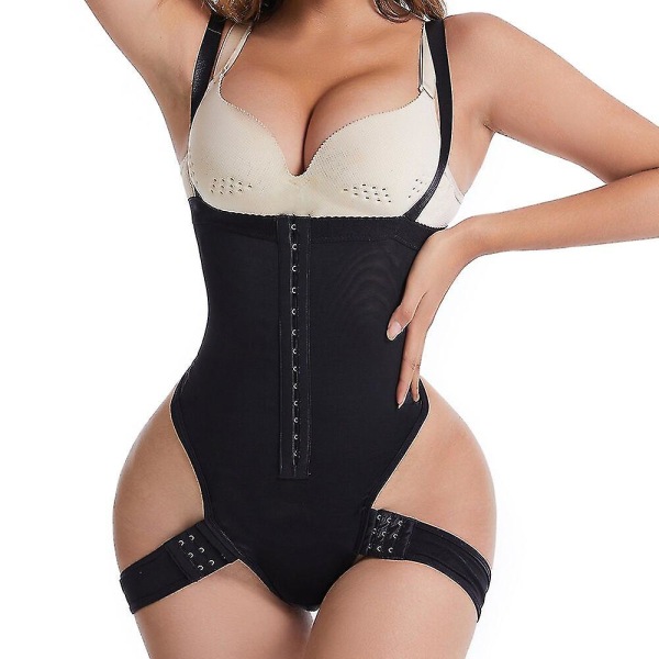 Exceptionell Shapewear för kvinnor 2-i-1 Höftlyftande byxor med hög midja för kvinnor Casual Shaper Underkläder Dammanschett Tummy Trainer, svart XXXL
