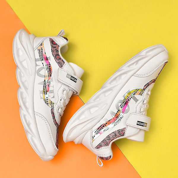 Sneakers för flickor Andas löparskor Mode Sportskor för barn 3A899 White 30