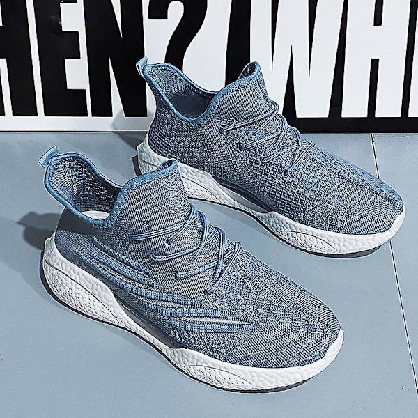 Herrskor Flyknit Sneakers Andas Slip-On löparskor FB2622 Blue 41