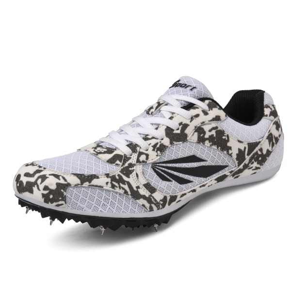 Friidrottsskor för män Spikes Track Race Hoppande Sneakers Professionell löpning Nail Spikes Skor 3B809 White 40