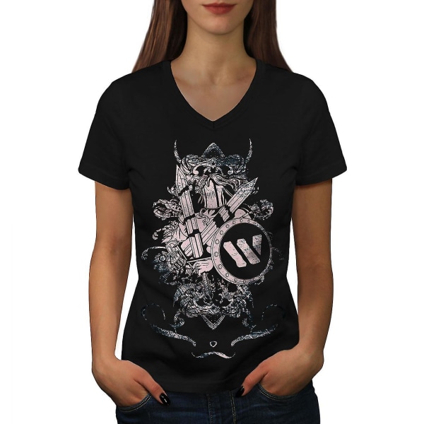 Sword Knight Metal Skull T-shirt för kvinnor XXL