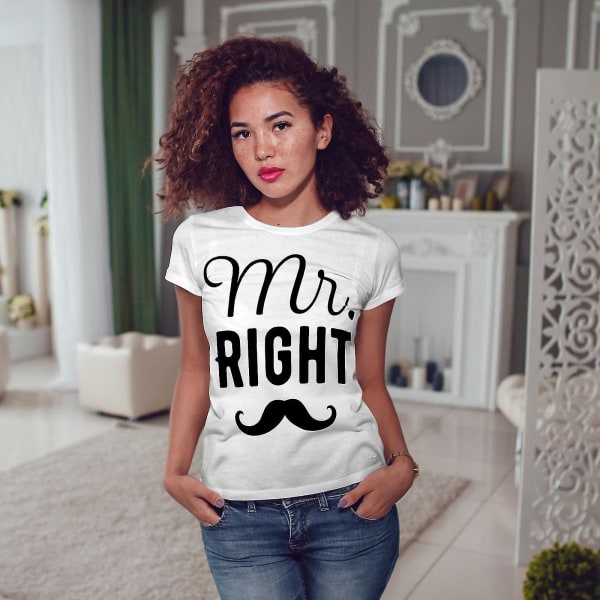 Mr Right Cool Funy Women T-shirt XXL