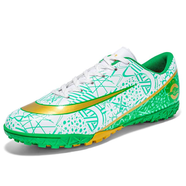 Fotbollsskor för män Fotbollsskor för vuxen fotled Grästräning Sport Skor Sneakers 222-1 Green 37