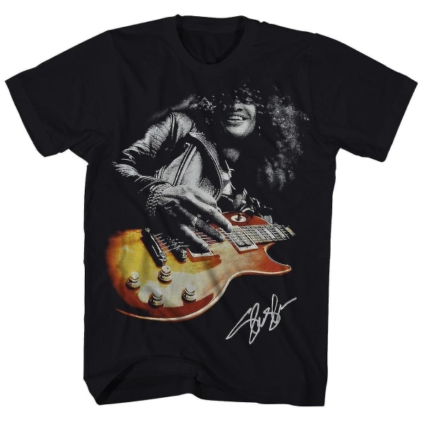 Guns N' Roses T-shirt Guitar Shredding Slash Signature Guns N' Roses-skjorta Kläder S