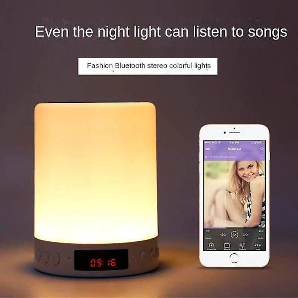 Lampor Touch Sänglampa Bluetooth högtalare Ljus Musik Klocka Alarm Radio Allt-i-ett Bäst