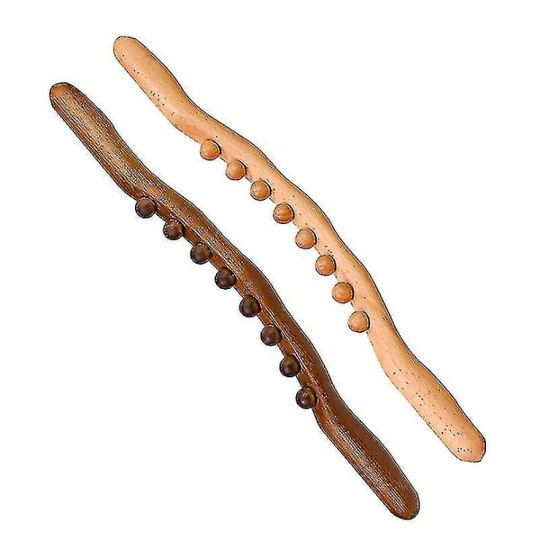 Nya 8 pärlor Gua Sha Massage Stick Kolsyrat trä Ryggkropp Meridian Skrotning Terapi Wand MuskelAvslappnande Akupunktur Massager