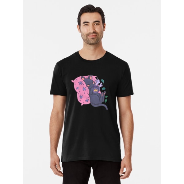 Söt Kitty med tekopp Premium T-shirt Black M_Front