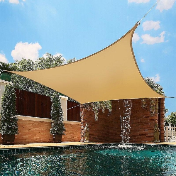 4 X 4 meter vattentät solskugga Segla utomhusmarkiser för trädgårdsgård segel Pool Partio Solskydd Röd