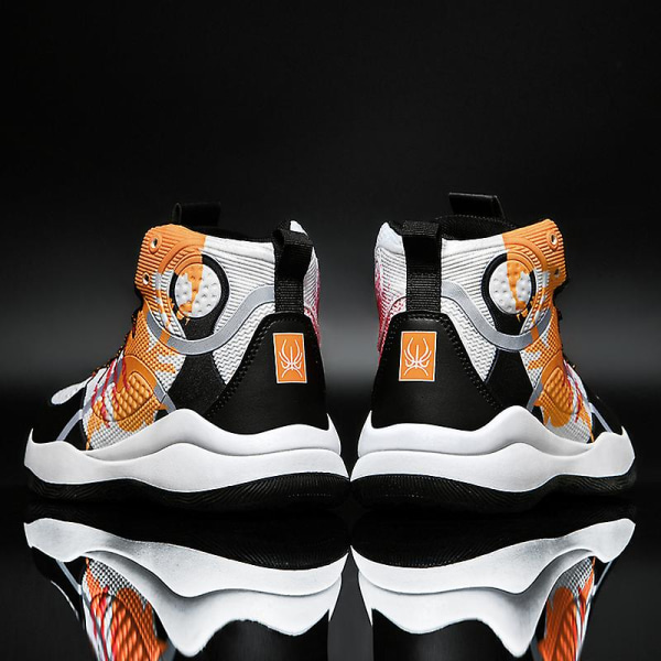 Barnbasketskor Mode Halkfria sneakers Andas sportskor 033 BlackOrange 34