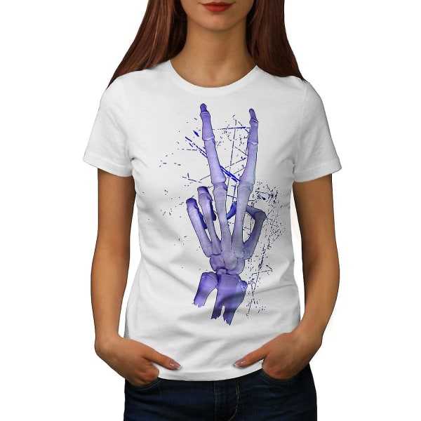 Skeleton Peace Cool T-shirt för kvinnor XL