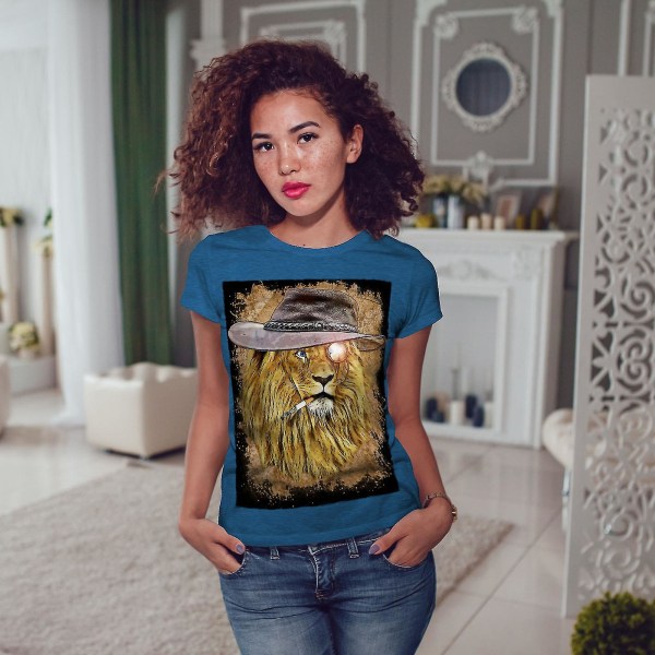 Rökande Lion Beast Kunglig T-shirt för kvinnor M