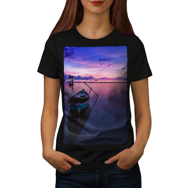 Båt Beautiful Sky Women Blackt-shirt M