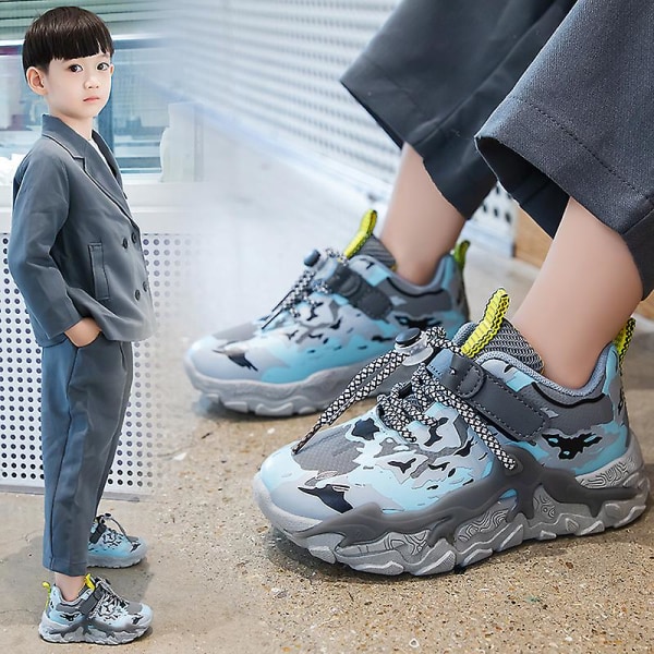 Sneakers för barn Andas löparskor Mode Pojkar Flickor Sportskor 2Lht615 Blue 36
